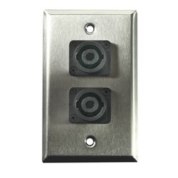 Whirlwind Wall Plate - 1 Gang Stainless Steel 2 Neutrik NL4 Speakons